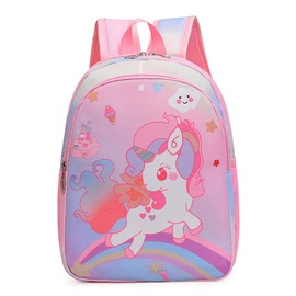 CHERUBIC - Mochila preescolar ligera y resistente al agua para niños y niñas de 3 a 5 años, Unicorn Pink-2, Small-12"H(can't fit folder)