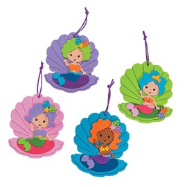 Mermaid Foam Ornament Ck- 24 Pc - Crafts for Kids and Fun Home Activities