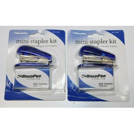 RoadPro Lot of 2 NEW RoadPro Mini Staplers with 2000 Standard 26/6 Staples Free USA Ship