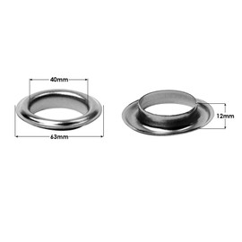 Trimming Shop 40mm Gun Metal Extra Large Eyelets Pack of 10 - Grommets for for Clothing and Leathercraft - Washers for Vinyl Banners & Canvas Holding
