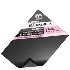 WarMag Rubber Steel Sheets | Soft Metal Sheet (Ferrous) for Wargaming Miniatures, Magnetic Display or Hobby Purposes (Extra Receptive 0.7mm thick, A4 (30 x 21cm) Single Sheet)