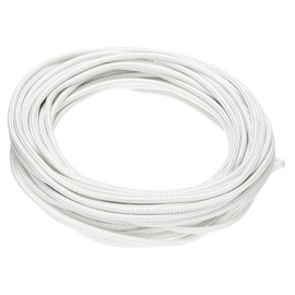 QUARKZMAN 10 Metres/32.8ft 0.75mm2 Electronic Wire, Flexible Mica Cable, Insulated 500 Degree Celsius High Temperature Braid Wire, Electrically Resistant for Lamp, Boiler, Heater, White