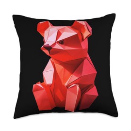 Origami Master Folding Paper Craft Origami Bear Japanese Art Paper Folding Artist Throw Pillow, 18x18, Multicolor