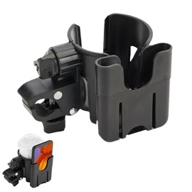 Getränkehalter für Kinderwagen Buggy, Universeller Kinderwagen-Getränkehalter mit Handyhülle, 360 Grad Rotation, Flaschenhalter Wasser Becherhalter für Trolleys Mountainbikes,Kinderwagen und Rollstuhl