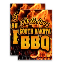 South Dakota BBQ (24" X 36") Vinyl Decal Only (Pack of 2) |Sign|Sticker|Poster