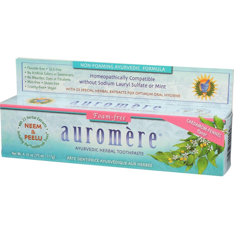 Auromere Foam Free Cardamom Fennel Toothpaste (5 Pack)5