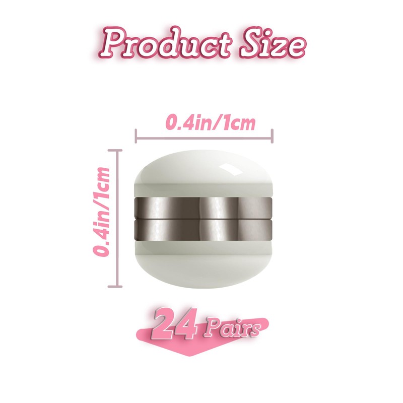 HAIOLORPRO 24 Pairs Veil Weights Magnetic, Double-Sided Pearl Veil Weights