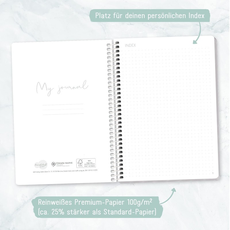 Trendstuff by Häfft Bullet Journal Dotted A5 with Spiral Bound