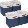 Univivi Fabric Storage Baskets with Hard Bottom 4 Pack 13