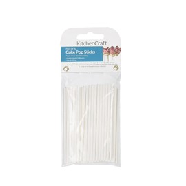 KitchenCraft Sweetly Does It Cake Pop Sticks, Paper, White, Pack of 50, 10 x 3 x 3 cm