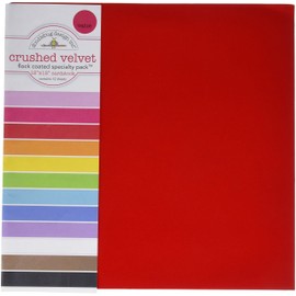 DOODLEBUG SPVP-3843 Specialty Cardstock, 12 by 12-Inch, Flocked Crushed Velvet, 12-Pack