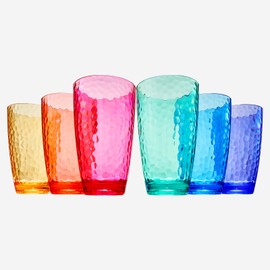 Khen Iceberg Plastic Reusable Drinking Glasses (Set of 6) Restaurant Cups Style 19 oz Acrylic Unbreakable Water Tumbler, Juice, Wine Cups | BPA-Free1 | Top-Rack Dishwasher Safe, Tritan Shatterproof