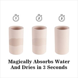 GRUISE - Soporte para cepillo para polvo de dientes de color beige para baño, absorción de agua, secado rápido, diatomita, soporte para cepillo para polvo de dientes eléctrico, pasta dental, afeitadora