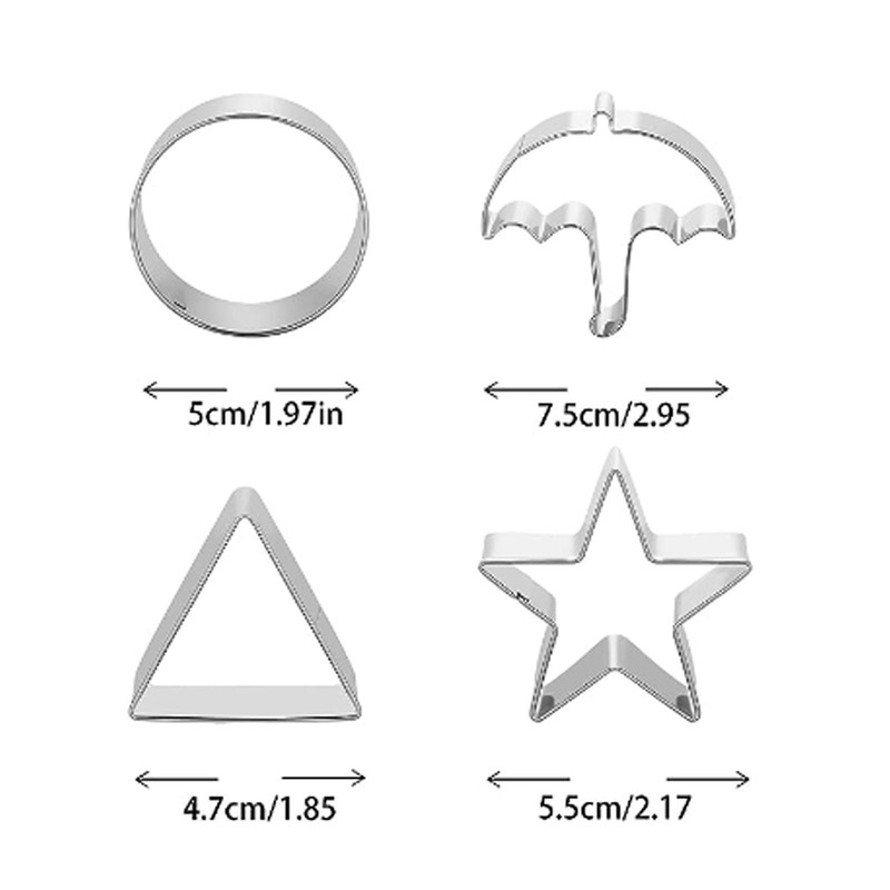 4Pcs Stainless Steel Cookie Cutter Set Biscuit Cutter Set Candy