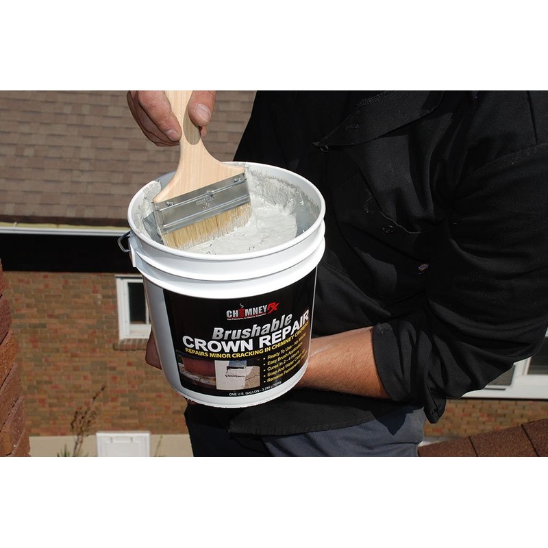 ChimneyRx 300014 Brushable Chimney Crown Repair – Elastomeric & Waterproof