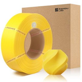 3DTOOLS Bamboo 1.75MM PETG HF Refill Filament High Speed &Easy Printing Eco Friendly with RFID for Bambu Lab A1,A1MINI,X1,P1 AMS 1KG +/- 0.03mm (Without Spool) (Yellow 33400)