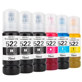 Compatible Epson T522 522 Ink Refill Bottles for Ecotank ET-2803 ET-2720 ET4800 ET-2800 ET-2760 ET-4760 ET-2750 ET-3760 ET-2850 ET-15000 ET-4700 ST-4000 ST-2000 ET-3710 Printer(3BK C M Y)