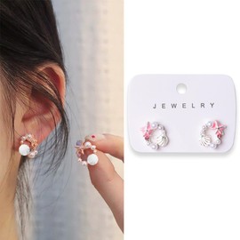 Starfish Earrings for Women Girls Starfish Earrings Studs Seashell Earrings for Women Beach Jewelry Shell Pearl Earrings for Women Girls Pearl Seashell Starfish Earrings Nautical Ocean Earrings