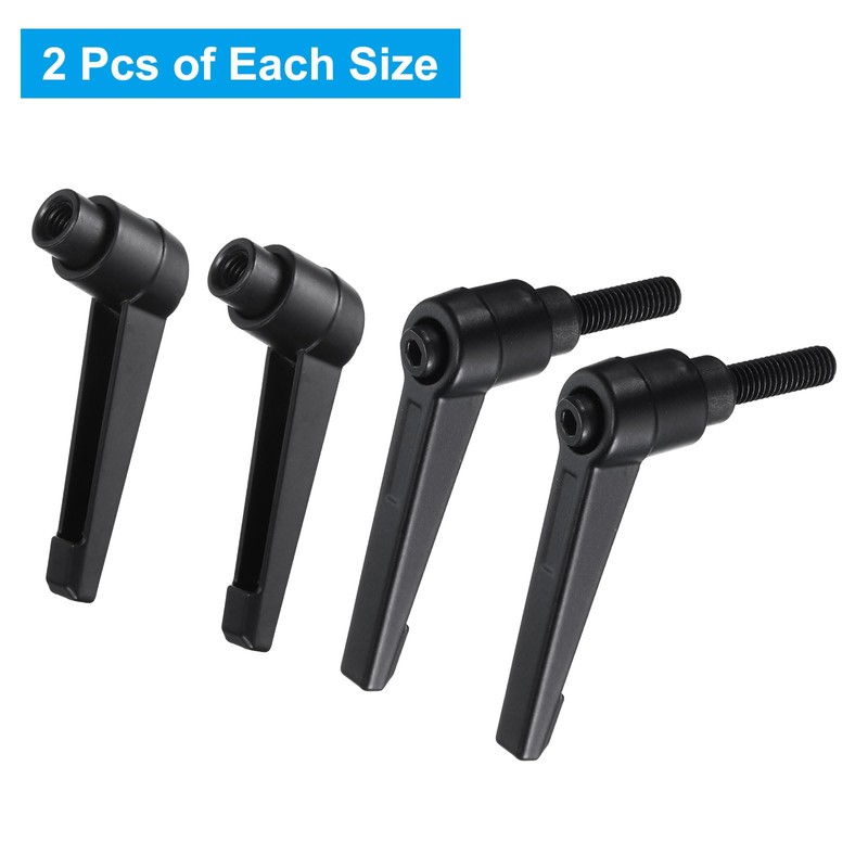uxcell 4pcs Clamping Lever Adjustable Handle Set Metric M6 x