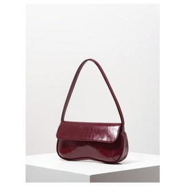 Verdusa Women's Retro Flap Shoulder Bag PU Leather Top Handle Underarm Bag Purse Burgundy One-Size