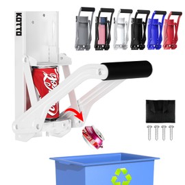 Kotto Can Crusher - Wall Mounted Can Crushers for Recycling - with Auto-Drop System -Built-in Bottle Opener-Crushes 8-16oz Cans-Includes Kitchen Storage Bag-Heavy Duty Can Crusher for Home Use-White