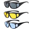 3 Pack Driving Glasses, Retro Wrap Around Glasses,Reduce Harsh Headlight