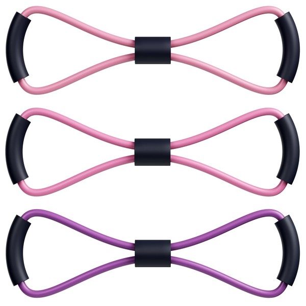 AzureHaven Figure 8 Resistance Bands with Handles - Set of
