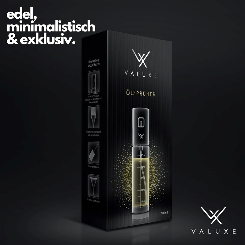 VALUXE® Premium Ölsprüher Gold – Das ORIGINAL - Extrem präzise