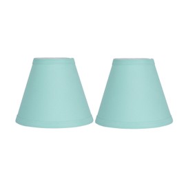 Urbanest Set of 2 Turquoise Cotton Chandelier Lamp Shade, 3x6x5", Hardback, Clip On