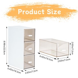2 Pcs Plastic Tea Bag Organizer, Stackable Acrylic Tea Box with 3 Drawers, Clear Tea Storage for Coffee Sugar Snacks, Tea Bag Holder for Home Kitchen Office Pantry Cabinet (2 Pcs)