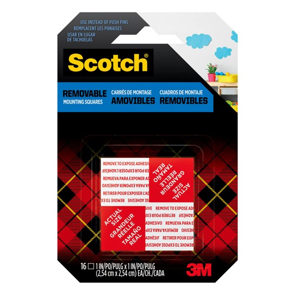 Scotch Removable Double-Sided Mounting Squares, 36 Pre-Cut Foam Squares, 0.45