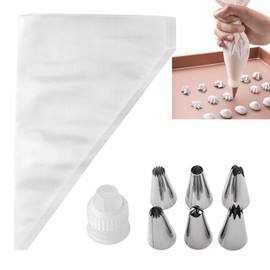 Piping Bag and Nozzles Set with Coupler, 100Pcs Disposable Piping Bags