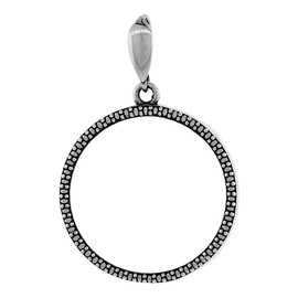 Sterling Silver Quarter Dollar Bezel 24 mm Coins Prong Back Illusion Edge 25 Cent Coin NOT Included