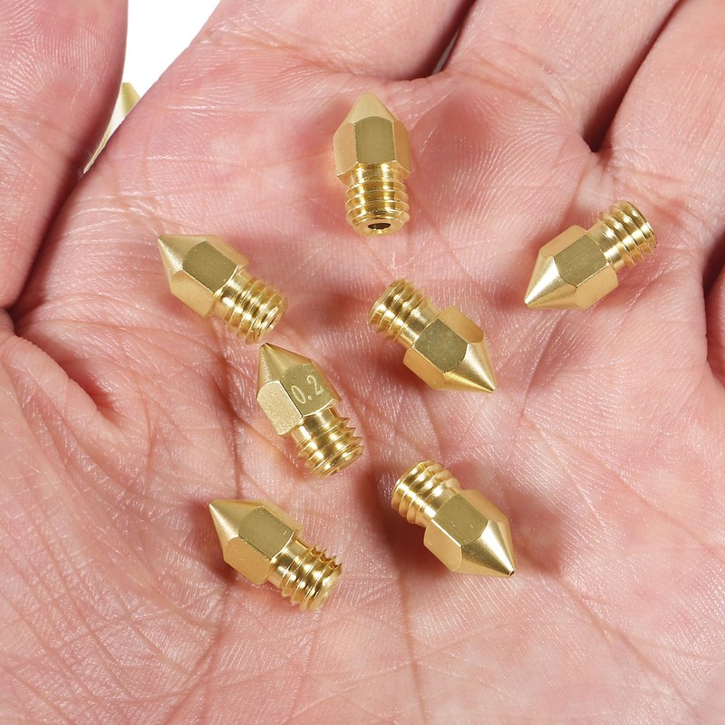 Aokin 8 Pcs 0.6mm MK8 Extruder Nozzles 3D Printer Nozzles