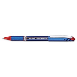 Pentel BLN25B EnerGel NV Liquid Gel Pen, .5mm, Red Barrel, Red Ink, Dozen