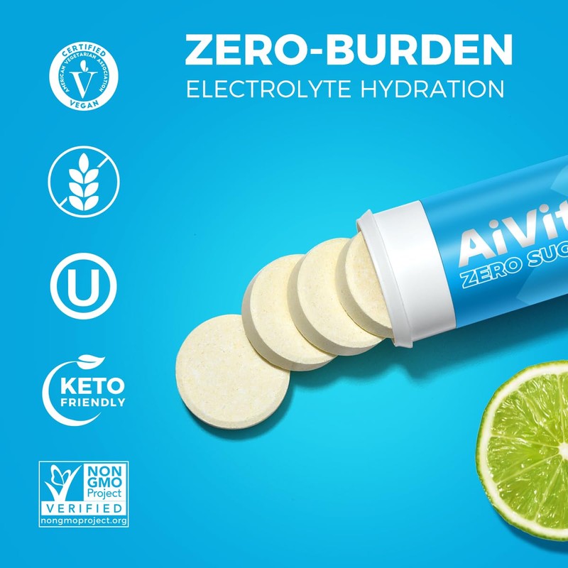 AiVital™ Sugar Free Electrolyte Tablets, Essential Electrolytes with BCAA and