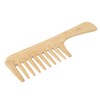 Bamboo Comb with Large Teeth and Handle, Antistatic, Lightweight Comb