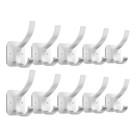 Optish Coat Hooks Wall Mount, Wall Hooks for Hanging Heavy Duty, Towel Hooks Backpack Hooks for Hat Coat and Towel (10Pack, Silver)