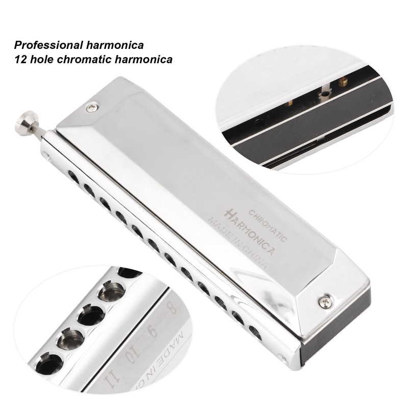 Chromatic Harmonica Metal 12 Holes 48 Tones Mouth Organ Harmonicas