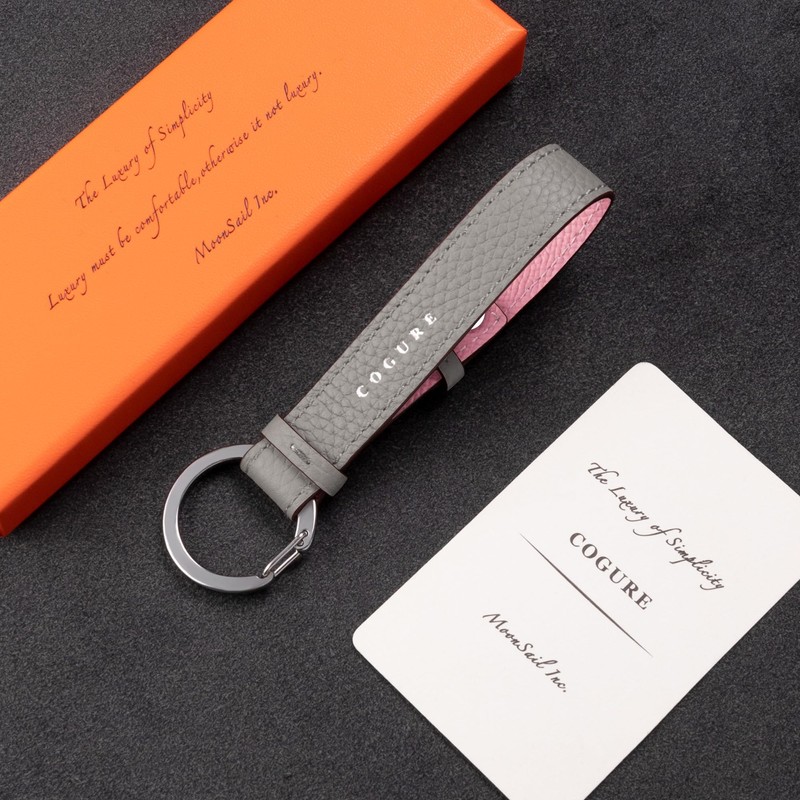 COGURE COPKRB Key Chain Bag Charm Genuine Leather Carabiner Ring