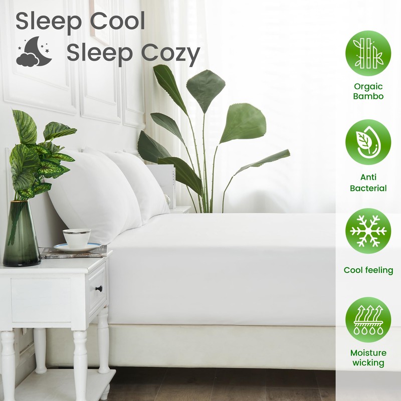 LINENOVA Bamboo King Fitted Sheet 1 Piece Only- 2000TC Ultra