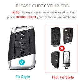 OFFCURVE for Volkswagen Key Fob Cover Soft TPU Key Fob Case Full Protector for 3 Buttons Key Fob Jetta Beetle Tiguan Passat Golf MK6 Polo