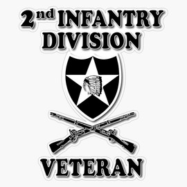HOF Trading 2Nd Infantry Division Veteran Vinyl Sticker Waterproof Decal Laptop Wall Window Bumper Sticker 5"