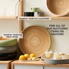 HABITAAS Spun Bamboo Round Serving Tray, Sage, 13.75 Inches