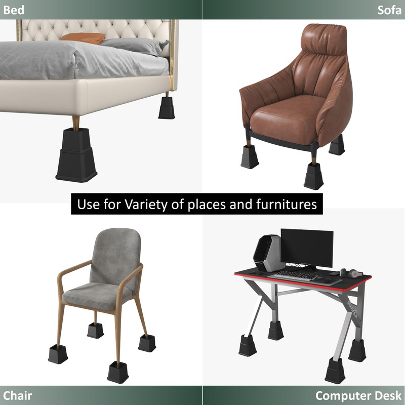 Napnapday Bed Risers 7 inch Heavy Duty in Adjustable Heights
