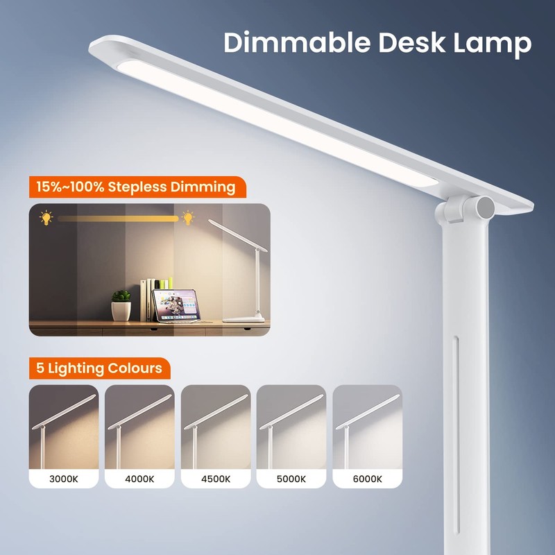 BICKON Desk Lamp, 5 Colour & 15%~100% Adjustable Brightness Dimmable