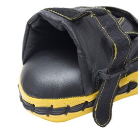 MARTIAL WORLD PM130-YLBK Professional Punching Mitt, Yellow and Black, Height 9.1 x Width 6.7 x Thickness 2.0 inches (23 x 17 x 5 cm)