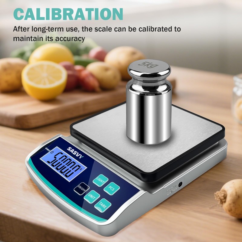 SASVY Digital Lab Scale 5000g x 0.1g oz/lb/g/kg Precision Electronic