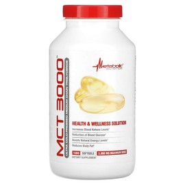 Metabolic Nutrition Metabolic Nutrition MCT 3000 180 Softgels 1 000mg MCT Oil Supplement per Softgel, 1 Count / Metabolic Nutrition 메타볼릭뉴트리션 MCT 3000 180 소프트젤 소프트젤당 1 000mg MCT오일 보충제, 1개