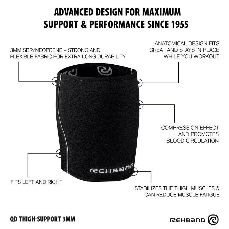 Rehband Thigh Bandage Compression Bandage 3 mm Neoprene Thigh Support